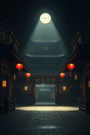 《深蓝回声》剧照：潜水器探照灯扫过海底沉船残骸